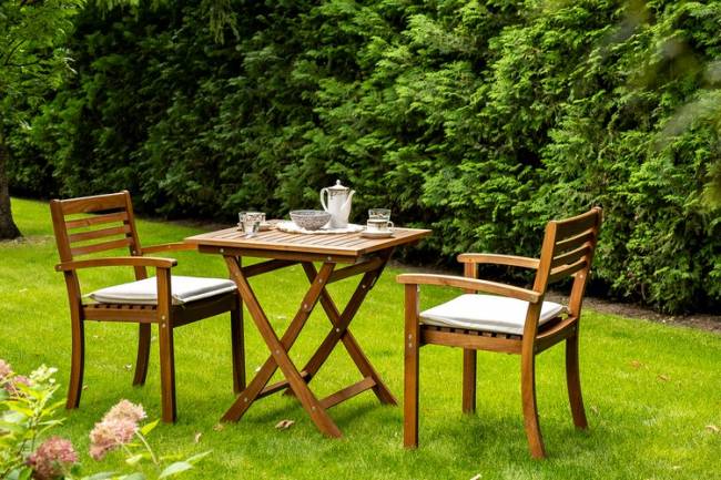 Кофейный комплект из акации KARO с высоким столом  Joygarden