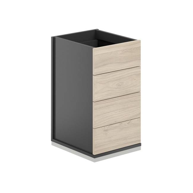 AG.282.AN.AN.AR / Тумба приставная 4 ящ. метаб. / корпус:антрацит, топ/дно:антрацит, фасады:ак.равелло