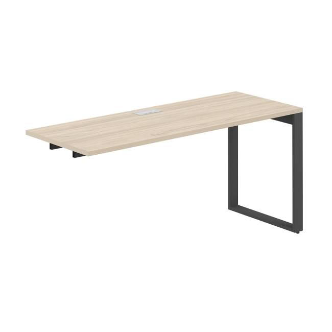 AG.183.AR.L.72.AN / Секция рабочей станции 1600х600х750 / профиль О-образный: 70х20 антрацит; лючок: серебро; столешница: акация равелло