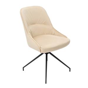 Кресло Этна бежевое, поворотное, черный металл