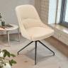Кресло Этна бежевое, поворотное, черный металл