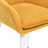 Стул с подлокотниками Leset Слим, каркас Белый, велюр Горчица Горчица Белый Стул с подлокотниками Leset Слим, каркас Белый, велюр Горчица Горчица Белый