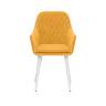 Стул с подлокотниками Leset Слим, каркас Белый, велюр Горчица Горчица Белый