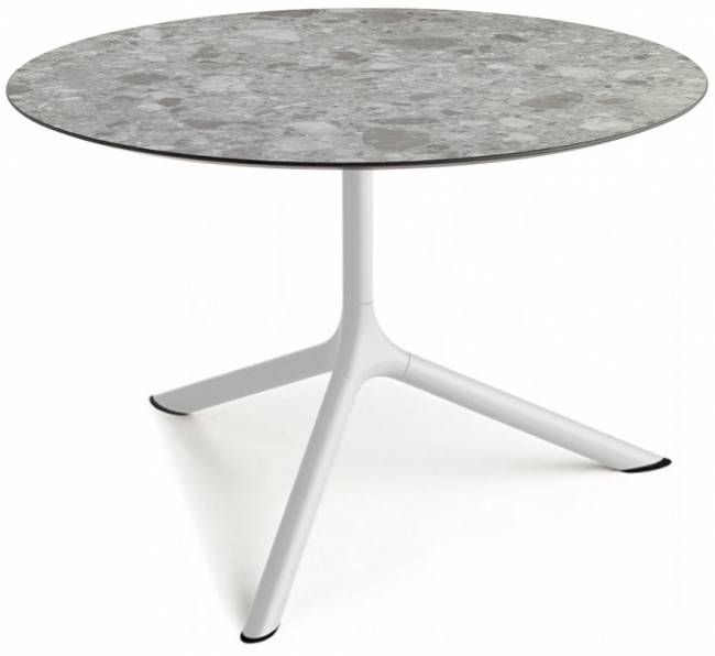 Столик ламинированный кофейный Tripe Maxi белый, зернистый Ø800х510 мм Столик ламинированный кофейный Tripe Maxi белый, зернистый Ø800х510 мм