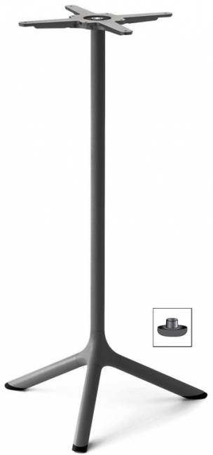 Стол ламинированный барный Tripe антрацит, состаренный серый дуб Ø600х1100 мм