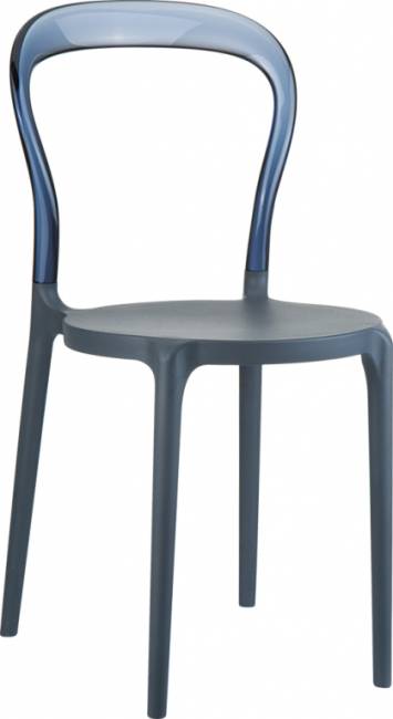 Стул пластиковый Mr Bobo темно-серый, дымчатый 420х500х850 мм Стул пластиковый Mr Bobo темно-серый, дымчатый 420х500х850 мм