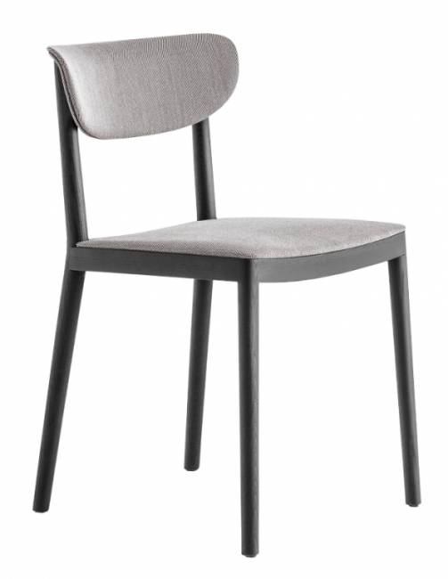 Стул деревянный с мягкой обивкой Tivoli черный ясень, серый 480х530х785 мм Стул деревянный с мягкой обивкой Tivoli черный ясень, серый 480х530х785 мм