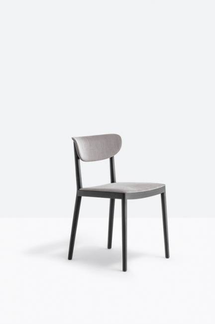 Стул деревянный с мягкой обивкой Tivoli черный ясень, серый 480х530х785 мм Стул деревянный с мягкой обивкой Tivoli черный ясень, серый 480х530х785 мм