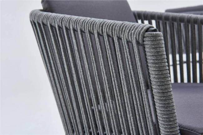 Кресло плетеное с подушками Palermo серый 580х600х760 мм