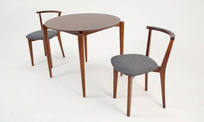 Стол Pawook К 90 орех со стульями Франк ПМ орех/графит рогожка