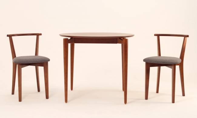 Стол Pawook К 90 орех со стульями Франк ПМ орех/графит рогожка