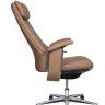 Кресло офисное / Йорк / York / светло коричневая кожа / алюминевая база