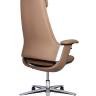 Кресло офисное / Йорк / York / светло коричневая кожа / алюминевая база