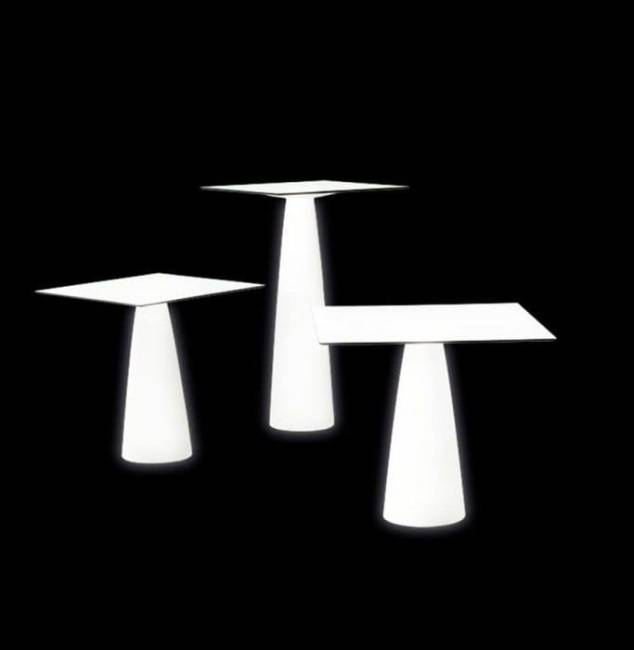 Стол из HPL пластика светящийся Hopla Lighting белый 690х690х720 мм