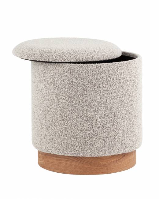 Пуф с ящиком Холли S букле серый