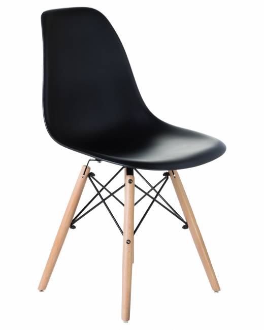 Стул обеденный DOBRIN DSW, ножки светлый бук, цвет чёрный (B-03)