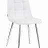 Стул обеденный DOBRIN ALEX, хром ножки, белая экокожа (P-02)