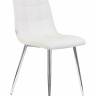 Стул обеденный DOBRIN ALEX, хром ножки, белая экокожа (P-02)