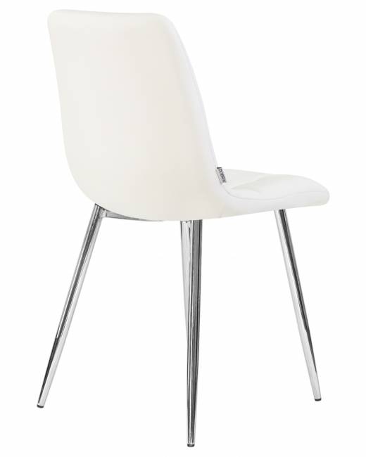 Стул обеденный DOBRIN ALEX, хром ножки, белая экокожа (P-02)