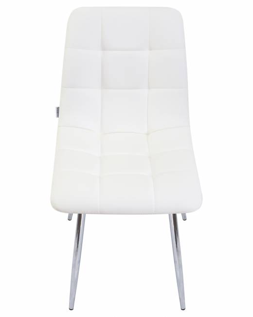 Стул обеденный DOBRIN ALEX, хром ножки, белая экокожа (P-02)