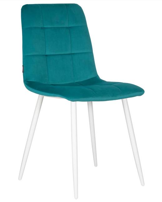 Набор 4 шт Стул обеденный DOBRIN CHILLY, Морской волны Holland 56, основание белое