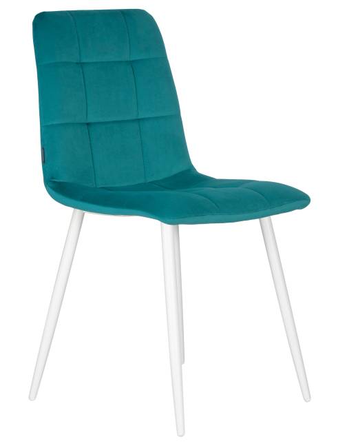 Набор 4 шт Стул обеденный DOBRIN CHILLY, Морской волны Holland 56, основание белое