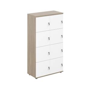 SG.819.OD.WH / Локер 8 ячеек 800х400х1483 / корпус: дуб темный; фасады: белый