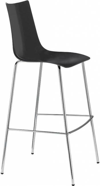 Стул барный пластиковый Zebra Technopolymer хром, антрацит 530х510х1160 мм