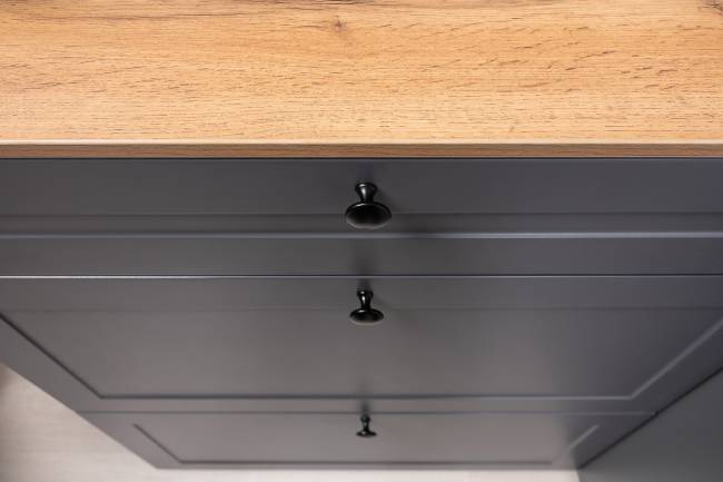 Набор мебели в прихожую Остин № 45 цвет серый графит/дуб крафт золотой