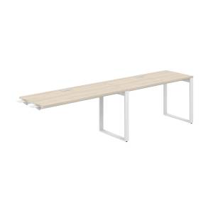 AG.192.AR.L.72.WH / Рабочая станция комбо s-b-s 2800х600х750 / профиль О-образный: 70х20 белый; лючок: серебро; столешница: акация равелло