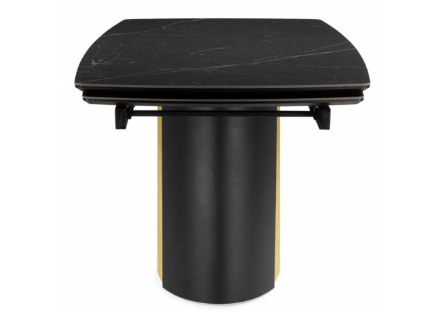 Бовер 180(220)x90 черный мрамор / черный / дуб натуральный