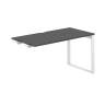 AG.112.AN.V.72.WH  / Стол комбо 1400х600х750  / профиль О-образный: 70х20 белый; столешница с вырезом: антрацит