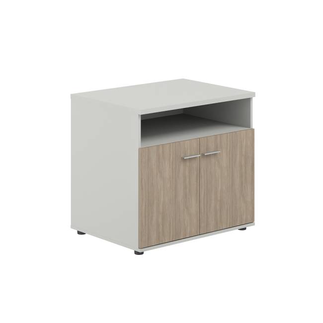 SG.631.SH.OD / Тумба сервисная 802х600х750 с нишей, 2 фасадами / корпус: серый бархат; фасады: дуб темный