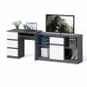 Стол компьютерный три ящика МС-6 левый с тумбой 1204-1 Мори цвет графит/белый