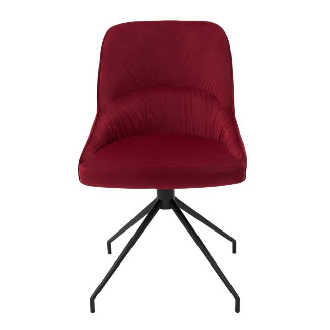 Кресло Этна винное, поворотное, черный металл