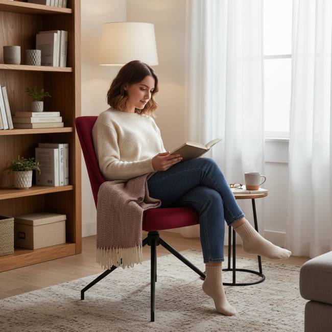 Кресло Этна винное, поворотное, черный металл