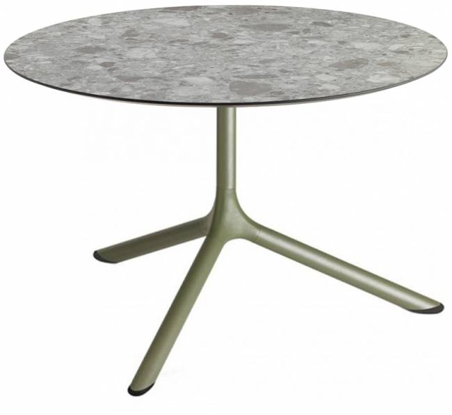 Столик ламинированный кофейный Tripe Maxi оливковый, зернистый Ø800х510 мм