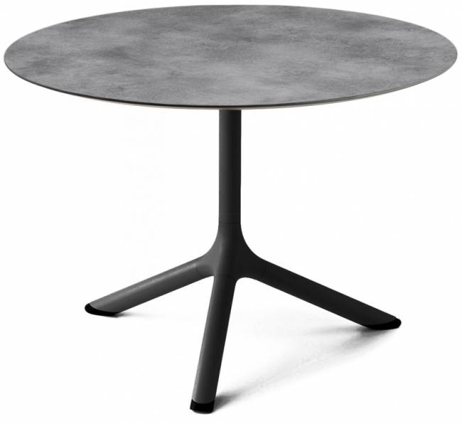 Столик ламинированный кофейный Tripe черный, цементный Ø700х510 мм