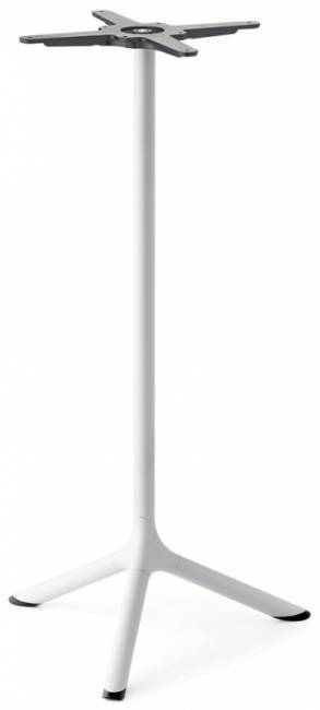 Стол ламинированный барный Tripe белый, состаренный серый дуб Ø600х1100 мм