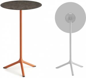 Стол ламинированный барный складной Tripe Folding терракотовый, кортен Ø600х1100 мм