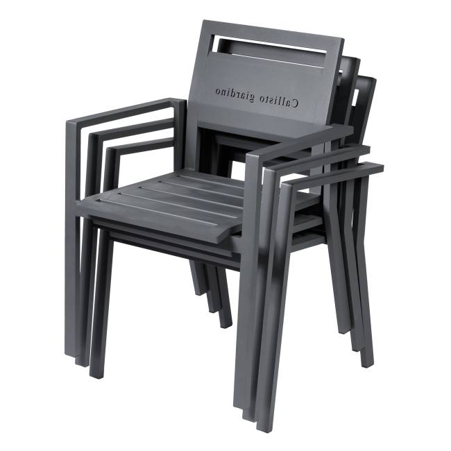 Стул садовый из алюминия Лагуна с двумя подлокотниками и матрасиком G101.0Е04 шоколад/антрацит