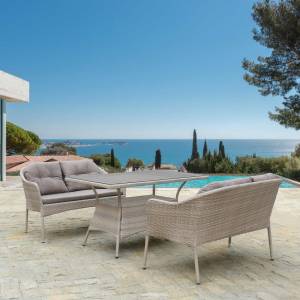 Комплект плетеной мебели с диванами T198C/S54C-W85 Latte Комплект плетеной мебели с диванами T198C/S54C-W85 Latte