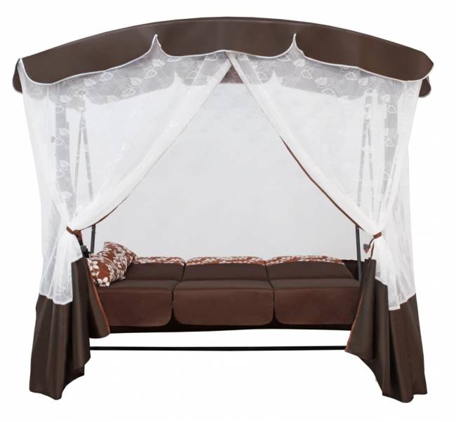 Качели садовые "Элегант Премиум со столиком", шоколад