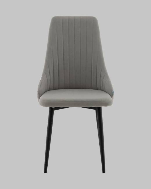 Стул Касаденика велюр серый, спинка гобелен перья