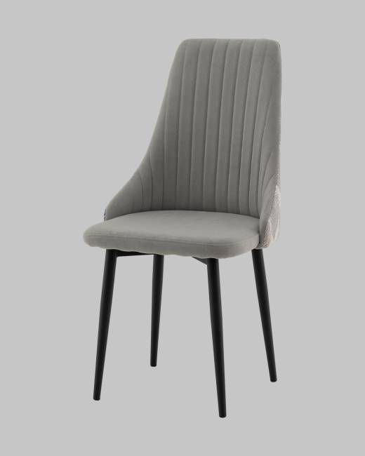 Стул Касаденика велюр серый, спинка гобелен перья