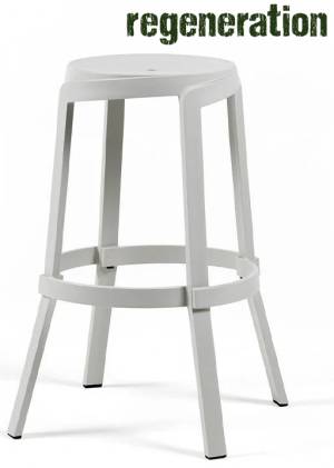 Табурет пластиковый барный Stack Maxi гипс 480х480х765 мм