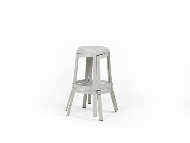 Табурет пластиковый барный Stack Maxi гипс 480х480х765 мм