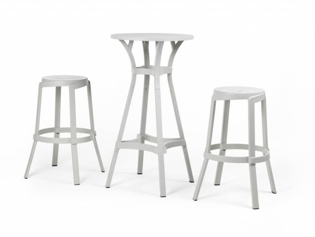 Табурет пластиковый барный Stack Maxi гипс 480х480х765 мм