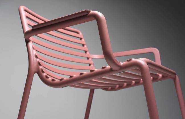 Лаунж-кресло пластиковое Doga Relax марсала 700х755х760 мм