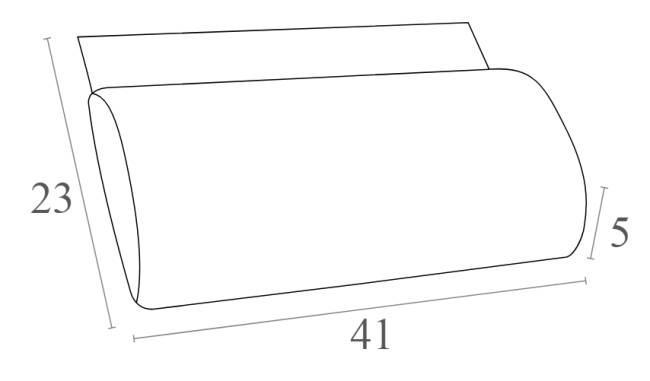 Подушка-подголовник для шезлонга Slim черный 410х230х50 мм